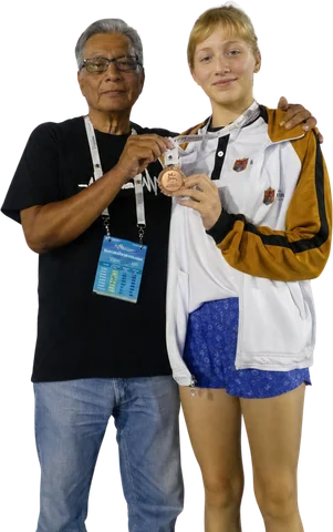 Ana Camila Rodríguez recibiendo su medalla en la Olimpiada Nacional