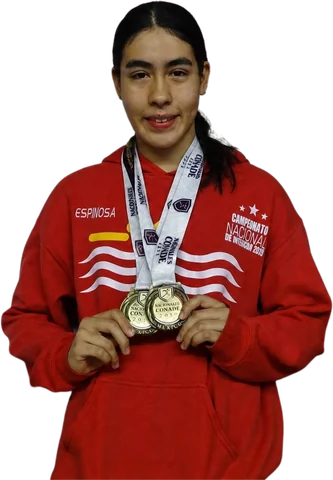 Daniela Espinosa con sus dos medallas de oro de los Juegos Nacionales CONADE