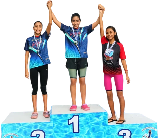 Podio de la sexta Copa Nutrias del ISSTECH en Tuxtla Gutiérrez